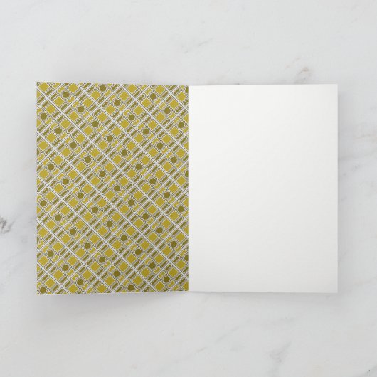 Golden Geometric Pattern, Modern Birthday Kaart (Binnen)