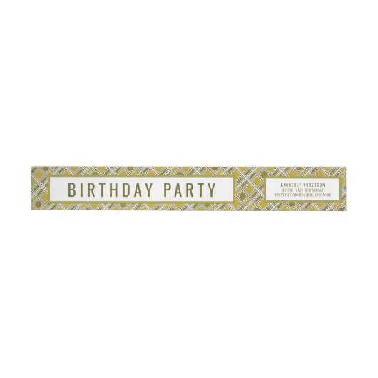 Golden Geometric Pattern, Modern Birthday Party (Individueel)