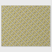 Golden Geometric Pattern, Modern Birthday Party Cadeaupapier (Vlak)