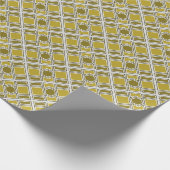 Golden Geometric Pattern, Modern Birthday Party Cadeaupapier (Hoek)