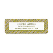 Golden Geometric Pattern, Modern Birthday Party Etiket (Voorkant)