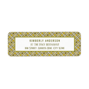 Golden Geometric Pattern, Modern Birthday Party Etiket
