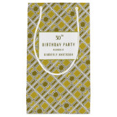 Golden Geometric Pattern, Modern Birthday Party Klein Cadeauzakje (Voorkant)