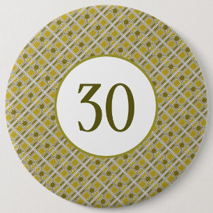 Golden Geometric Pattern, Modern Birthday Party Ronde Button 6,0 Cm