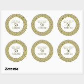 Golden Geometric Pattern, Modern Birthday Party Ronde Sticker (Vel)