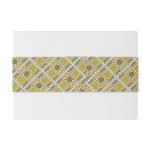 Golden Geometric Pattern, Modern Birthday Party Uitnodigingen Wikkel (Achterkant Voorbeeld)