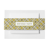 Golden Geometric Pattern, Modern Birthday Party Uitnodigingen Wikkel (Voorkant Voorbeeld)