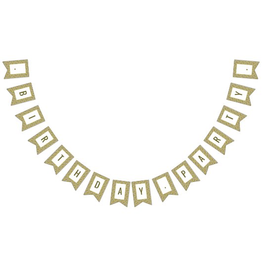 Golden Geometric Pattern, Modern Birthday Party Vlaggetjes (Alle)
