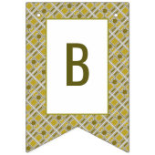 Golden Geometric Pattern, Modern Birthday Party Vlaggetjes (Tweede vlag)