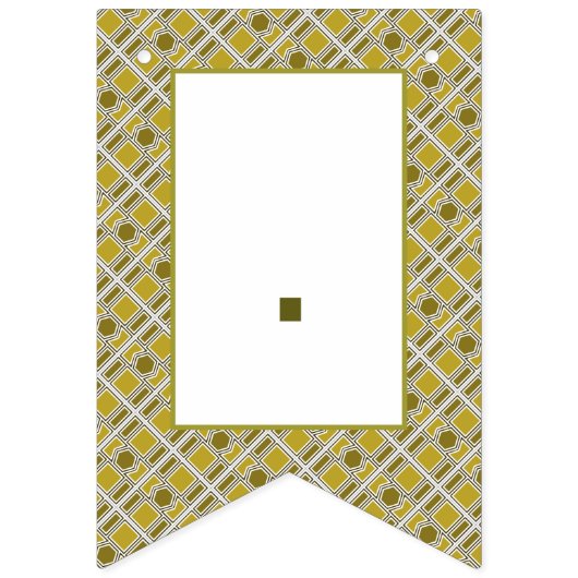 Golden Geometric Pattern, Modern Birthday Party Vlaggetjes (Eerste vlag)