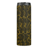 golden geometric pattern on a black background. Vi Thermosbeker (Achterkant)