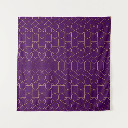 Golden Geometric Pattern Wandkleed (Voorkant (horizontaal))