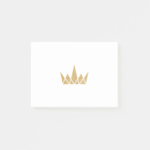 Golden Geometric Shimmering Crown Post-it® Notes
