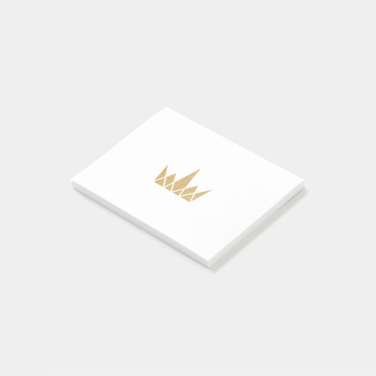 Golden Geometric Shimmering Crown Post-it® Notes (Schuin)