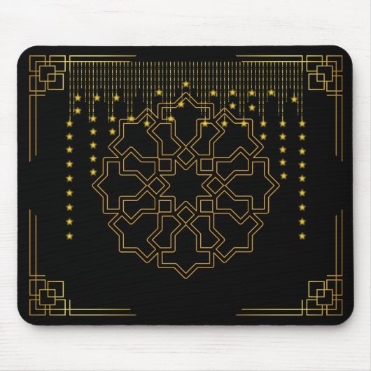 Golden Geometric Star Muismat – Islamitisch geïnsp (Voorkant)