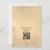 Golden Geometric Sunflower QR Code RSVP Weddenscha Kaart (Achterkant)