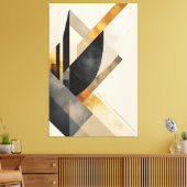 Golden Geometric Symphony Canvas Afdruk (Insitu (Woonkamer))