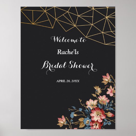 Golden Geometric Vrijgezellenfeest Poster (Voorkant)