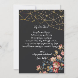 Golden Geometric wordt mijn bruidsmeisje Kaart