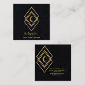 Golden geometrisch met maan vierkante visitekaartje (Voorkant / Achterkant)