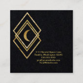 Golden geometrisch met maan vierkante visitekaartje (Achterkant)