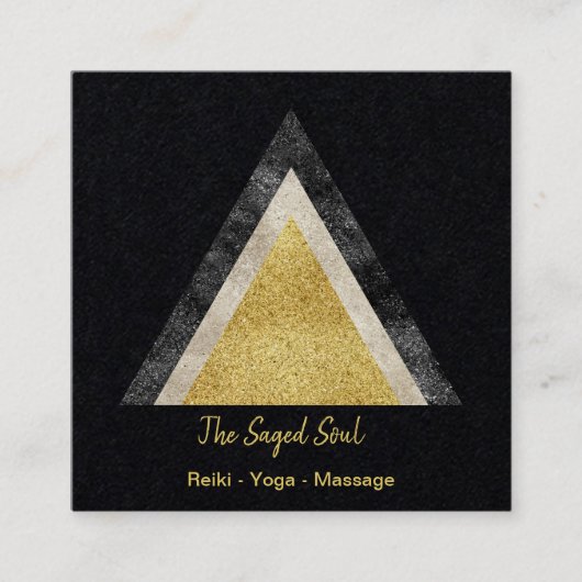 Golden Geometrische driehoek Gesimuleerde oliesoll Vierkante Visitekaartje (Voorkant)