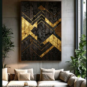 Golden Geometry Canvas Afdruk