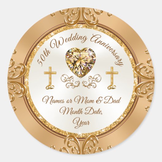 Golden gepersonaliseerd, 50e Jubileum Stickers (Voorkant)