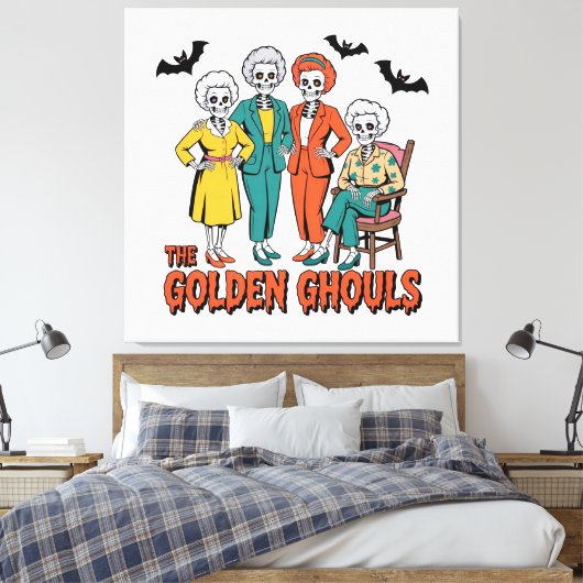 Golden Ghouls Meisjes Halloween Canvas Afdruk (Insitu (Slaapkamer))