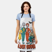 Golden Ghouls Meisjes Halloween Schort (Gedragen)