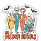 Golden Ghouls Meisjes Halloween Sticker (Voorkant)