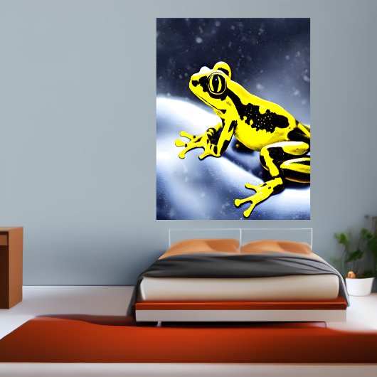 Golden gif in de sneeuw | AI Art Poster