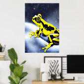 Golden gif in de sneeuw | AI Art Poster (Thuiskantoor)