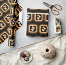 "Golden Gift" Kerstthema Cadeaupapier