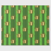 Golden Gifts voor Metallic Green Kerstmis Cadeaupapier (Vlak)