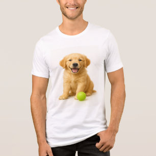 Golden Giggles - Retriever Pup & Lime Green Ball Tri-Blend Shirt
