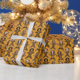 Golden Gingerbread Vrienden en Familie Vakantie Cadeaupapier