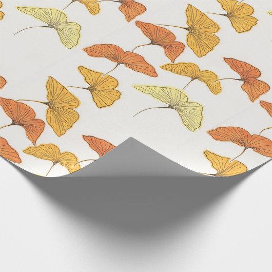 Golden Ginkgo Cadeaupapier (Hoek)