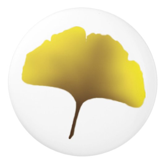 Golden Ginko knob Keramische Knop (Voorkant)