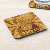 Golden Giraffe Art Print Bier Onderzetter (Linkerzijde)