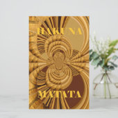 Golden Giraffe Art Print Briefpapier (Staand voorkant)