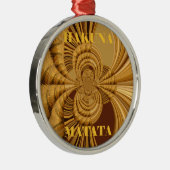 Golden Giraffe Art Print Metalen Ornament (Rechts)