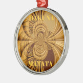 Golden Giraffe Art Print Metalen Ornament (Links)