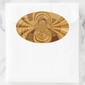 Golden Giraffe Art Print Ovale Sticker (Tas)