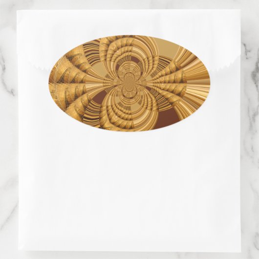 Golden Giraffe Art Print Ovale Sticker (Tas)