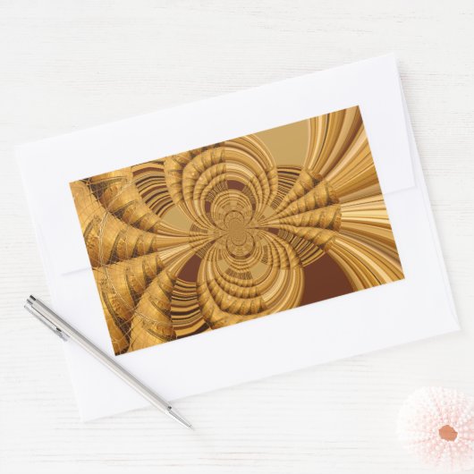 Golden Giraffe Art Print Rechthoekige Sticker (Envelop)