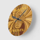 Golden Giraffe Art Print Ronde Klok (Hoek)