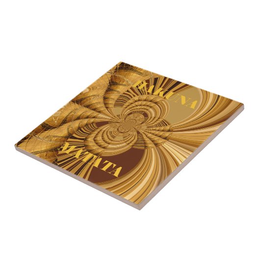 Golden Giraffe Art Print Tegeltje (Zijkant)