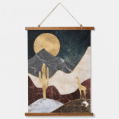 Golden Giraffe Desert Landscape & Marble Mountain Hangend Wandkleed (Voorkant)