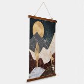 Golden Giraffe Desert Landscape & Marble Mountain Hangend Wandkleed (Gebogen)